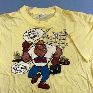 USA Construction 1970s Belton VTG T Shirt 70s Funny Humor Joke Fix It Graphic Te